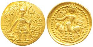 Kushano-Sasanians, Ardashir I / II (230-245 AD), Gold Dinar, 7.72g, imitating Kushan kings