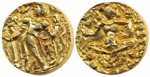 Guptas, Kumaragupta II (c. 473-476 AD), Gold Heavy Dinar, 9.5g, Archer type, obv. king nim