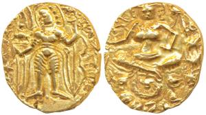 Budhagupta / Purugupta (500-550 AD), Gold Dinar, 9.29g, Archer type, obv. king nimbate, st