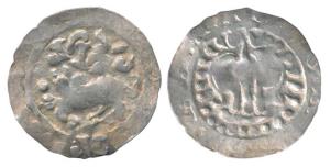 Harikela, Chandra rulers (c. 630-750 AD), Silver Unit, 5.16g, obv. humped bull seated left