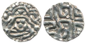 Kalachuris of Tripuri, Gangeya Deva, Base Gold 4 ½ Masha, 3.90g, obv. Goddess Lakshmi seat
