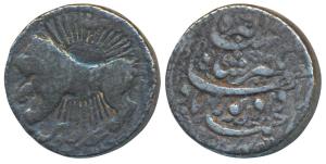 Jahangir, Silver Zodiac Rupee, 10.92g, Ahmedabad Mint, Leo sign, AH 1027/13, obv. a lion e