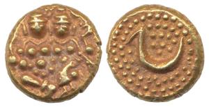 Haider Ali (AH 1174-1197; AD 1761-1782), Gold Pagoda, 3.44g, obv. Shiva and Parvati seated