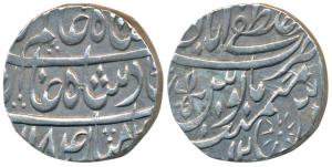Faizullah Khan (AH 1167-1208; 1754-1794 AD), Silver Rupee, 11.11g, Mustafabad (Rampur) Min