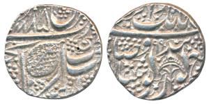 Amritsar Mint, Silver Rupee, 11.13g, Nanakshahi couplet., VS 1885 with actual date VS (18)