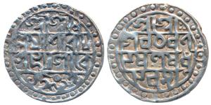 Lakshmi Narayan (SE 1509-1549; 1587-1627 AD), Silver Rupee, 9.58g, SE 1509 (KM 45). Very F