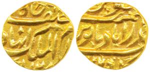 Afzal al-Daula (AH 1273-1285; 1857-1869 AD), Gold ¼ Mohur, 2.75g, Farkhanda Bunyad Hyderab