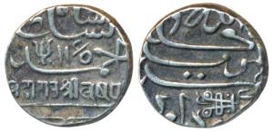 Lakhpatji (VS 1808-1817; 1752-1761 AD), Silver Kori, 4.63g, with the name of Ahmed Shah Du