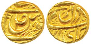 Sahib Singh (AH 1196-1229; 1781-1813 AD), Gold Mohur, 10.72g, in the name of Ahmed Shah Du
