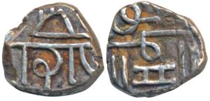 British Protectorate, Silver ¼ Kori, 1.23g, in the name of Muzaffar Shah II of Gujarat Sul