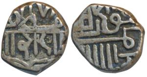 British Protectorate, Silver ½ Kori, 2.38g, in the name of Muzaffar Shah II of Gujarat Sul