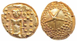 Star Gold Pagoda, 3.37g, obv. single Swami (Balaji-Tirupati) standing, facing front, rev. 