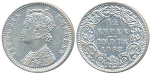 Victoria Empress, Silver ¼ Rupee, 1898, digit 8 over 7, Bombay Mint, C / I / B incuse, (Pr