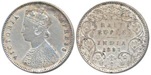 Victoria Empress, Silver ½ Rupee, 1897, Bombay Mint, A / I / B incuse, (Prid 305). Very Fi