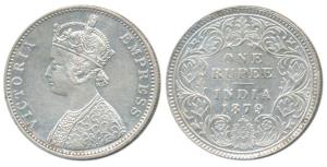 Victoria Empress, Silver Rupee, 1879, Bombay Mint, A3 / I / dot, (Prid 154). Extremely Fin