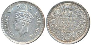 George VI, Silver Rupee, 1938, Bombay Mint, A / I / with dot (Prid 234). Uncirculated.
