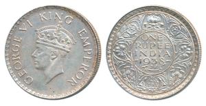 George VI, Silver Rupee, 1938, Bombay Mint, A / I, with dot, (Prid 234). Extremely Fine.