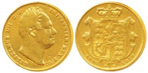Great Britain, William IV, Gold Sovereign, 7.7g, 1832 shield on rev., (KM 717). About Very