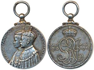 George V and Queen Mary Silver Jubilee Medal, Silver, obv. conjoined bust of George V and 
