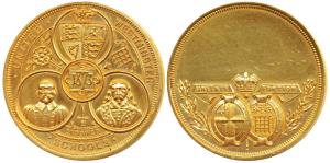 United Westminister Schools, Gold Medal, 27.8g, obv. bust of two saints or apostles perhap