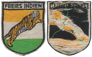 Azad Hind cloth badge, comprising of the logo. Very Rare.Free India Legion or 950th (India