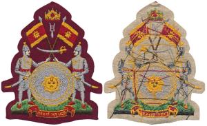 Jammu and Kashmir, Coat of Arms of the Dogra Jamwal Dynasty cloth badge, during Maharaja H