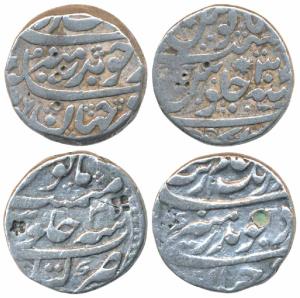 Aurangzeb, Silver Rupee, (2), Katak, RY 3; Golkanda RY 3. About Very Fine. (2)