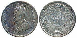 George V, Silver Rupee, 1911, Calcutta Mint (Prid 207). Very Fine+.