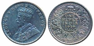 George V, Silver Rupee, 1919, Bombay Mint (Prid 343). Superb Blue toning on obverse and li