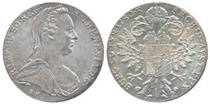 Austria, Maria Theresa, Silver Thaler, 28g, 1780 (KM 1866). Restrike, Uncirculated.