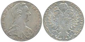 Austria, Maria Theresa, Silver Thaler, 1780 (KM 1866). Restrike, Extremely Fine.