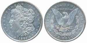 United States of America, Silver Morgan Dollar, 1885 (KM 110). About Uncirculated.