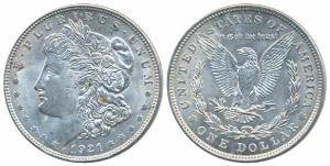 United States of America, Silver Morgan Dollar, 1921 (KM 110). Extremely Fine.