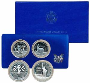 United States of America, Silver Dollar, 26.73g, & Cupro-Nickel ½ Dollar, 1986, Ellis Isla