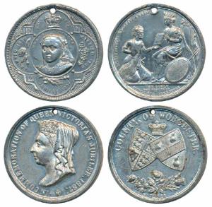 Victoria, Golden Jubilee Medal, White Metal, 1889, obv. portrait of Queen Victoria, rev. S