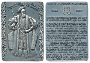 1st Viceroy of India Dom FRANCISCO D ALMEIDA, Rectangle Heavy Silver Medal, 284g, obv. ful