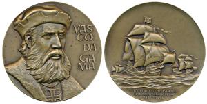 Vasco Da Gama, Bronze Medal, 215g, obv. Portrait of the navigator and legend to right “VAS