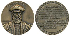 5th Centennial of Portuguese Discovery of India, Bronze Medal, 100g, obv. bust of Vasco Da