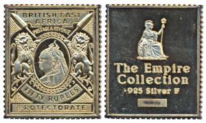 East Africa Protectorate, Gold Gilt Silver Stamp Ingot, 22g, bust of Victoria and Rupees 5
