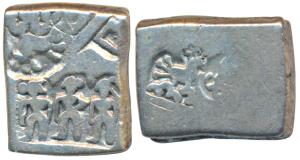 Archaic Punch Marked Coinage, Mauryan Empire, Silver Karshapana, 3.26g, obv: a single punc