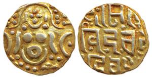 Gahadavalas of Kanauj, Govinda Chandradeva (1114-1154 AD), Base Gold 4 ½ Masha, 3.88g, obv
