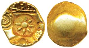 Yadavas of Devagiri, Ramachandra Deva (1270-1311 AD), Gold Gadyana / Padma Tanka, 3.81g, P