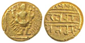 Vijayanagar Empire, Venkitapati Raya III (c. 1630-1641 AD), Gold Pagoda, 3.4g, obv. Tirupa