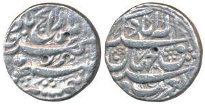 Akbar, Silver Rupee, 11.46g, Allahabad Mint, rebellion issue of Jahangir, complete mint na