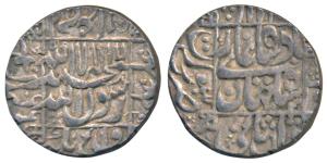 Shah Jahan, Silver Rupee, 11.49g, Surat Mint, legend within square area, complete mint nam