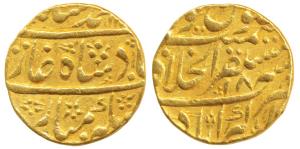 Muhammad Shah (AH 1131-1161; 1719-1748 AD), Gold Mohur, 10.92g, Mustaqir al-Khilafat Akbar