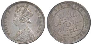 Mangal Singh (AH 1291-1310; 1874-1892 AD), Silver Rupee, with the name and portrait of Vic