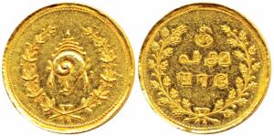 Tulabharam issue, Gold Double / 2 Pagoda, 5.1g, obv. conch shell within wreath, rev. Sri P