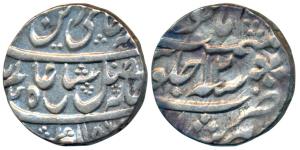 Murshidabad Mint, Silver Rupee, in the name of Shah Alam II, AH 1186/12 (KM 30). Very Fine