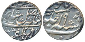 Murshidabad Mint, Silver Rupee, 11.57g, in the name of Shah Alam II, AH 1200/19, crescent 